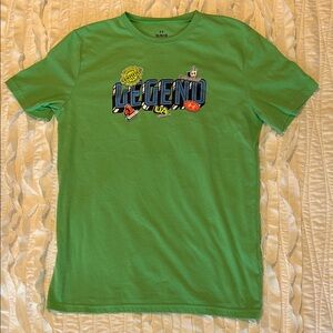 Under Armour youth XL Green Graphic Tee with blue legend loose fit